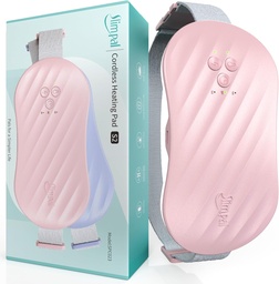 Slimpal AI Pad de chauffage portable pour les crampes d'époque, puce de chaleur AI intelligente, ceinture de chauffage électrique sans fil pour le dos, Belly, taille, Estomac, Menstruel Portable Pad de chauffage Cadeaux pour filles femmes Son rose S2