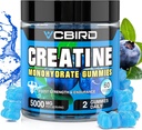 Monohydrate de créatine 5g par portion, pas de supplément de sucre de créatine support pour la force, la performance, l'énergie, la récupération, la créatine sans gluten pour les femmes et les hommes (60 Gummies)