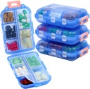 4PS Travel Pill Organizer mit 164 Slice Labels,10 Compartments Travel Pill Box Portable Folding Small Pill Case Daily Pill Container für Carry Storage Medicine Organizer von M MUchengbao (blau)