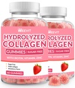 Gommies de collagène sans sucre pour les femmes, Gommies de collagène de type I,II,III,V,X avec la vitamine C D de biotine B12, Gommies de collagène hydrolysées pour la digestion immunitaire