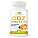 | C D Z | Vitamin C, 1000mg | Vitamin D3, 125mcg | Zink, 25mg | Non-GMO & Gluten Free | 120 Vegetarische Kapseln | 120 Servierungen