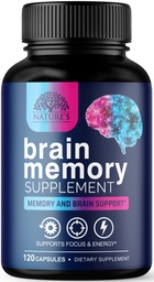 Pilules de supplément de mémoire cérébrale - Nootropiques de force 3X pour la concentration, la clarté et le soutien focal - Vitamines cognitives pour la santé cérébrale avec Bacopa, Phosphatidylsérine et DMAE, Booster cérébral - 120 capsules