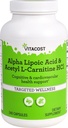 Vitacost Alpha Lipoic Acid & Acetyl L-Carnitin HCl -- 700 mg - 240 Kapseln