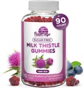 Gummies de chardon de lait- naturellement aromatisées, sans sucre Thistle de lait 1000mg Extrait – Détox hépatique, soutien, renouveler le nettoyage. Délicieux substitut aux capsules de chardon, pouvoir ou thé - 90 Compte