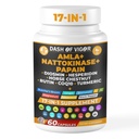 Dash of Vigor Amla Extract, Nattokinase, Papaine, Diosmin, Hespéridin, Broom des bouchers, Châtaigne de cheval, CoQ10, Curcuma, Vitamine C et Rutine - 60 Capsules
