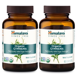 Himalaya Organic Gymnema Sylvestre - Soutien au métabolisme du glucose à base de plantes - USDA Organic, Non-OGM, Vegan, Sans gluten, 700 mg, 60 Caplets (paquet de 2)