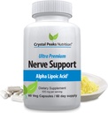 Supplément de soutien Nerve - Vitamines naturelles avec 650 mg d'acide alpha lipoïque ALA non-OGM – Supplément de soutien Nerve Premium - Mains et pieds - Astuce, Engourdissement - 60 Capsules de Véggie