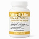Vita4Life!® Iron Support Plus - 40mg Eisen mit Vitamin C, B-12, Folsäure & Zink - 60 Kapseln - Non-Constipating Formula for Red Blood Cell Support & Energy - Vegetarisch & GMO-frei