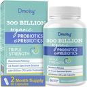 Probiotiques pour les femmes et les hommes, 300 milliards CFU 24 souches Probiotiques + 15 herbes biologiques Mélange de prébiotiques, étagère Stable Gut Supplément de santé pour les immunes digestives et la santé du corps entier, 2 mois d'approvisionnement