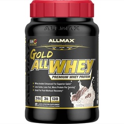 ALLMAX Nutrition Or ALLWHEY, Cookies et Crème - 2 lb - 24 grammes de protéines par scoop - Sans gluten, faible teneur en glucides et faible teneur en sucre - Env. 30 portions