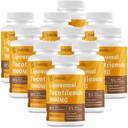 Tocotriénols liposomiques 1000mg - Haute biodisponibilité Vitamine E Tocotriénols Suppléments,95% Delta et 5% Gamma Tocotriénol Capsules supportent la peau, le os, l'antioxydant 600 Softgels
