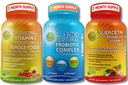 Immune & Gut Health Bundle – 3-en-1 Probiotique avec enzymes et prébiotique + Quercetine avec Bromelain, Zinc, Vitamine C et aliments entiers organiques + Vitamine Liposomique C 1500mg avec Acérola organique et Camu Camu