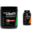 Supplément JYM Science PRE JYM 30 portions - Kiwi fraise & tamin & soutien minéral, vitamine A, C, B6, B12, E, K, Boron, Biotine, Potassium 60 comprimés