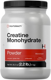 Horbäach Creatin Monohydratpulver | 2.2lbs (35.2 oz) | Mikronisiert und entflammt | Vegetarisch, Non-GMO und Glutenfreie Ergänzung