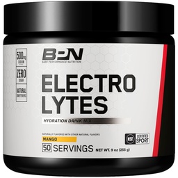BARE PERFORMANCE NUTRITION BPN Electrolytes Hydratation Mélange de boisson de sucre sans électrolyte Poudre de 500mg de sodium par portion