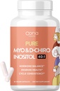 Vegan Myo-Inositol & D-Chiro Inositol Supplément pour femmes - PCOS Relief, Hormonal Balance, Ovarian Support, Ovulation Support Supplément - Idéal Rapport 40:1-90 Cap - Suppléments de fertilité pour les femmes