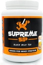 Boba Protein Powder Made with Real Black Tea - Boba Milk Tea Sweetened with Natural Monk Fruit - Clean, Creamy Boba Tea Protein Powder - Grass Fed Whey Protein Isolate Bubble Tea - 27 Oz