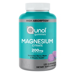 Qunol Magnesium Citrate Gummies 200mg, Vegetarian, 120ct