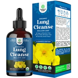 Gouttes de Mulléine biologique de l'USDA pour les poumons - Détox au poumon à base de plantes et nettoyage avec extrait de racine de marshmallow et feuille plantain pour la santé respiratoire pulmonaire - Gouttes de teinture de la feuille de Mulléine pour le soutien respiratoire - 120ml