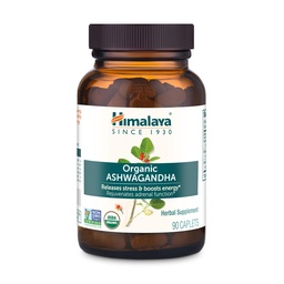 Himalaya Organic Ashwagandha, 90 jours d'approvisionnement, supplément à base de plantes pour soulager le stress, soutien énergétique, insomnie occasionnelle, USDA certifié biologique, non-OGM, végétalien, sans gluten, 670 mg, 90 capsules