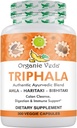 Bio Veda Triphala Poudre 300 Capsules, 1000mg - Supplément de Triphala biologique pour le nettoyage des colonies, l'immune, le gut et la santé de la digestion - Antioxydants verts entiers Amla, Haritaki et Bibhitaki - Pills végétaliens