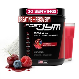 Matrix actif post JYM - Après-travail avec BCAA, Glutamine, Creatine HCL, Beta-Alanine, et plus JYM Supplément Science Punch fruit, 30 portions