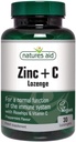Natures Aid Vegan Zinc Lozenges Peppermint 30 Comprimés