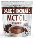 Opportuniteas Poudre d'huile MCT, crème kéto pour café, boissons et boissons, faible teneur en glucides Keto Friendly, Boost Energy&Mental Focus, supplément pour le régime kétogénique, sans gluten et non-OGM, chocolat noir 6 oz