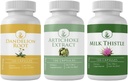 PURE ORIGINAL INGRÉDIENTS Extrait d'artichaut, Thistle de lait, et lot de capsules de racines de dandelion (100 capsules chacune), Pas d'additifs ou de remplisseurs, laboratoire vérifié