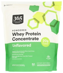 365 by Whole Foods Market, Unflavored Whey Concentrate Protein Powder, 32 Ounce