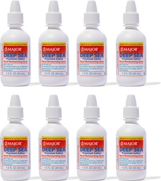 MAJOR Deep Sea Premium Saline - Vaporisateur hydratant nasal pour le soulagement de l'humidité et de l'irritation - Chlorure de sodium 0,65% - 1,5 Fl. Oz (8 Pack)
