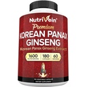 Nutrivein Coréen Rouge Panax Ginseng 1600mg – Formule Extra Streng – 180 Capsules – Boost Energy, Mental Focus & Immmune Health Naturellement