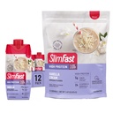 SlimFast High Protein Vanilla Bundle- 12 Count of Vanilla High Protein Meal Replacement Shakes (20g Protein) mit 26 Servings of Vanilla High Protein Powder Mix (20g Protein)