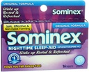 Sominex Nighttime Sleep-Aid mit Diphenhydramin HCl 25 mg, Original Formel, 16 Tabletten, (Pack von 1)