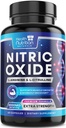 Extra Strength Nitric Oxide Booster 3000mg - 3X L-Araginine AKG & HCI + L-Citrulline Malate - Meilleur complément nitrique pour soutenir les muscles - Énergie naturelle, Heart Health Support mis en bouteille USA - 60 Capsules