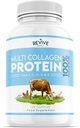 Revive Naturals Capsules protéiniques multicollagènes - Types I, II, III, V et X - Bovine herbeuse hydrolysée, poulet marin et à marge libre capturé sauvage, fabriqué avec de l'acide hyaluronique et vitamine C, 120 capsules
