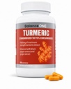 Balance ONE Turmeric Extract 1000mg mit Max Strength 95% Curcuminoids - Turmeric Curcumin Supplement für Joint Comfort & Antioxidant Support - Ginger Extract und BioPerine - 1 Monat Versorgung