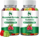 2 Packs Magnesium Glycinate Gummies for Adults & Kids, Chewable Magnesium Clycinate 400mg, Calm Magnesium Gummies for Sleep