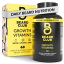 The Beard Club - Biotin Bead Growth Vitamines - Supporter une barbe plus épaisse, Remplir des patchs - Minéraux et multivitamines aident à soutenir et stimuler la croissance des cheveux visage plus sain
