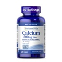 Puritan's Pride Absorbable Calcium 1500 mg Plus Vitamine D3 25mcg 1000 UI, complément alimentaire pour la force osseuse, le coeur, la nerve, le muscle et le soutien immunitaire, 120 Caplets enduits