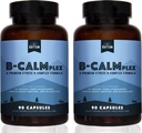 Rhythme naturel B-CALMplex, 2 packs, mélange de vitamine B unique, complexe B soutient la fonction correcte de nerf et la relaxation, 3 mois d'approvisionnement, 90 bouteilles de comptage