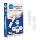 MED PRIDE Butterfly Wound Closure Strips Pack von 100 sterile Antihaft Allergiker Latex freie Bandagen für Schnitte und Verletzungen (Medium)