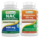 Meilleurs naturels NAC 600 mg et Glycinate de magnésium 425 mg