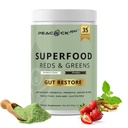 Poudre Superfood Reds & Greens - 11.64 oz, Prébiotiques et probiotiques pour la santé digestive, Poudre Super Greens avec Ashwagandha pour la santé de Gut, Immunity, Antioxydants, Vegan, Non-OGM