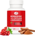 Supplément berbère avec cannelle Ceylan, extrait de réglisse, berbère 6X pour la prise en charge du poids sain, le métabolisme et le soutien immunitaire (120 capsules)