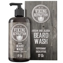 Shampooing avec huile d'argan et de jojoba - Adoucit et renforce - Menthe de poivre naturelle et Eucalyptus Scent - Shampooing avec huile de barbe (17 oz Shampoo)