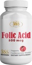 365 Santé Acide folique 800mcg (0,8mg) Vitamine B9-365 Comprimés Je soutiens les vitamines cardiovasculaires, prénatales et postnatales essentielles, non OGM et végétaliens