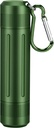 Portable Pill Container Waterproof Rugged Travel Pill Case avec porte-clés en aluminium Vitamine & Support de supplément pour usage quotidien, aventures en plein air - Vert