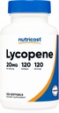 Nutricost Lycopène (20mg) 120 Softgels - Sans gluten, non-OGM