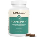 Real Mushrooms 5 Defenders - Adaptogenic Mushrooms Complex with Chaga, Reishi, Turkey Tail, Maitake & Shiitake for Wellness Support - Mushroom Beta Glucan Capsules - 90 Count